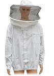 Round Veil White Bee Jacket with Round Hat of Beekeeping Protective Clothing