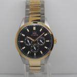 Luxury fashional stainless steel watch top quality genuine leather wrist watch