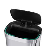 Household 80L Stainless Steel Smart Trash Bin with Touchless Sensor and Rolling