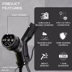 Type 2 To Type 2 Home Electric Vehicle Car Ev Charging Cable 32A 7KW