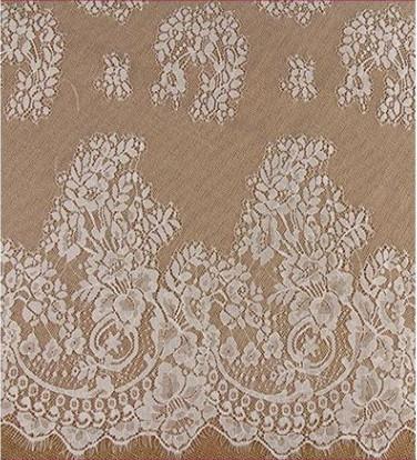 Garment Accessories Ivory Eyelash Fancy Lace Chantilly Bridal Dress Fabric in