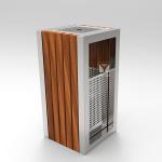 H800MM 10.5gal Outdoor Patio Trash Can With Ashtray