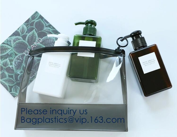 Wholesale Promotional set of 2 travel Kit Pink EVA cosmetic Bag,EVA clear custom waterproof cosmetic bag fashion travel