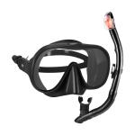 Frameless Single Lens Scuba Diving Snorkel Mask Set Silicone Mouthpiece