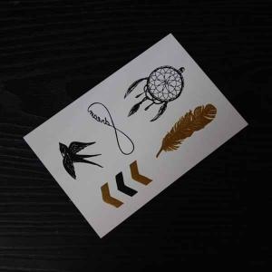 China Gold foil stamping temporary tattoo. silver foil stamping temporary tattoo on sale
