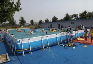 China Summer Metal Frame Swimming Pool Large Set Custom Steel Frame Pool For Holiday factory