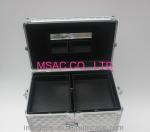 Silver Aluminum Pro Makeup Case Lockable PVC Lining 7.5 kgs light weight