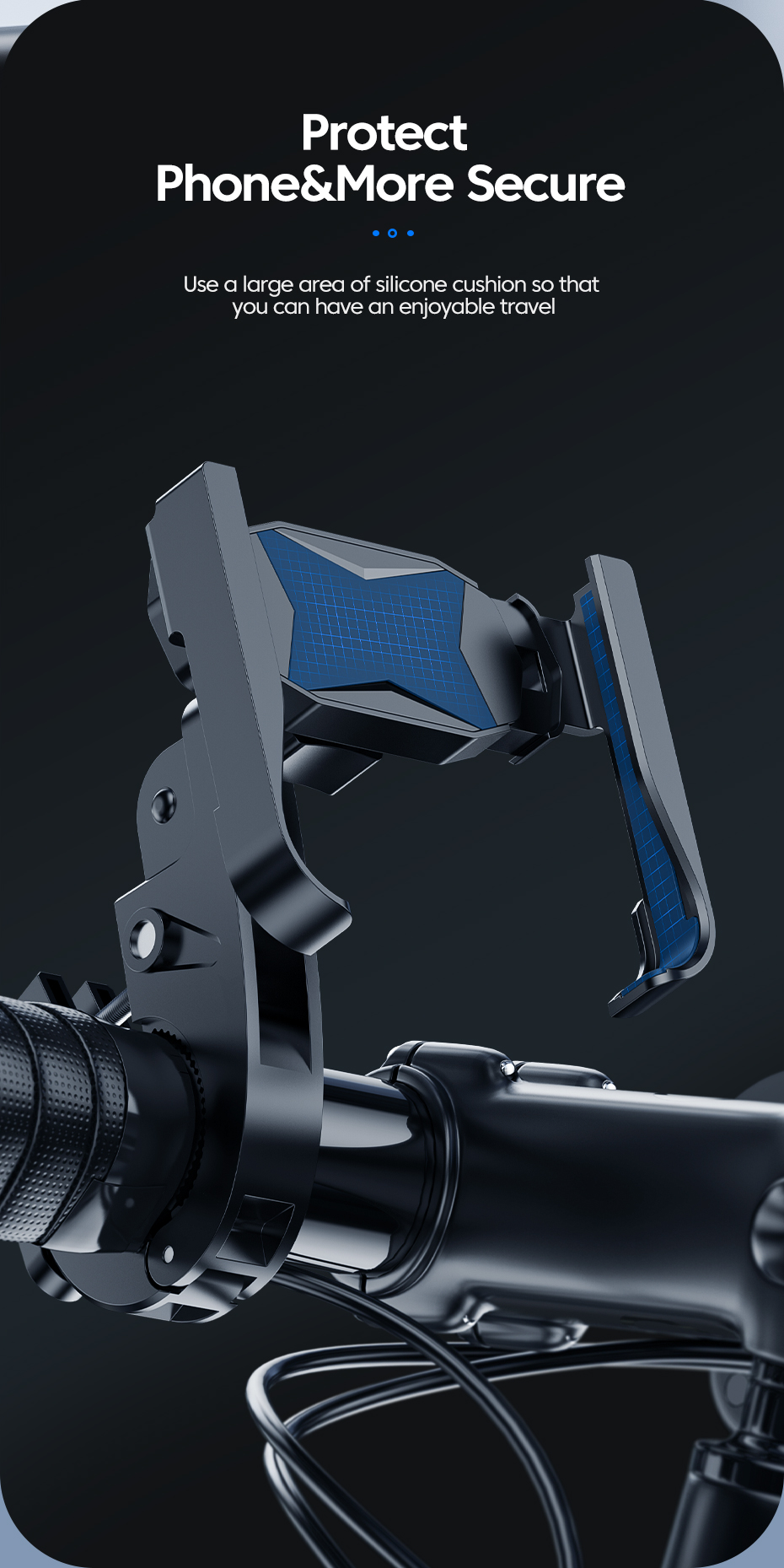 Pea Clip Riding Phone Holder Cycling Holder For Bicycle / Motorcycle