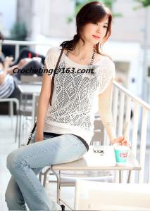 China Crochet sweater, hand knitted, Women's Hollow Crochet sweater short-sleeved Batwing sleeve Pullovers factory