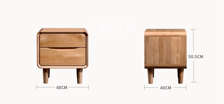 Bedside Table Bedroom Furniture White Oak Nightstand With Drawer