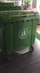 1100L big street standing outdoor wheeled plastic trash can