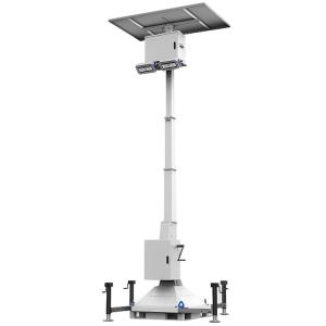China Portable Solar Led Floodlight Retractable Mast Tower For Parking Lot Lighting factory