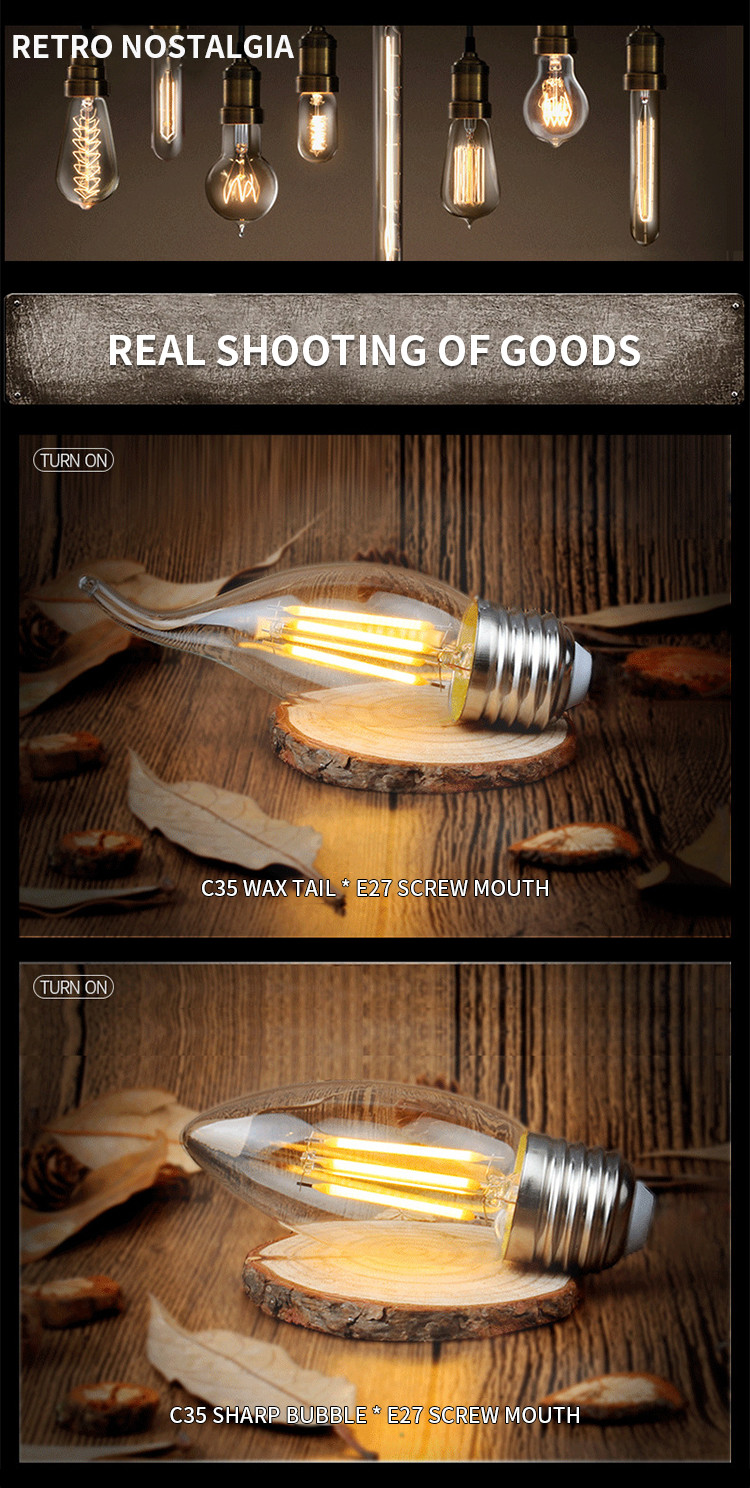 LED bulb retro tungsten bulb E27 screw st64 antique bulb