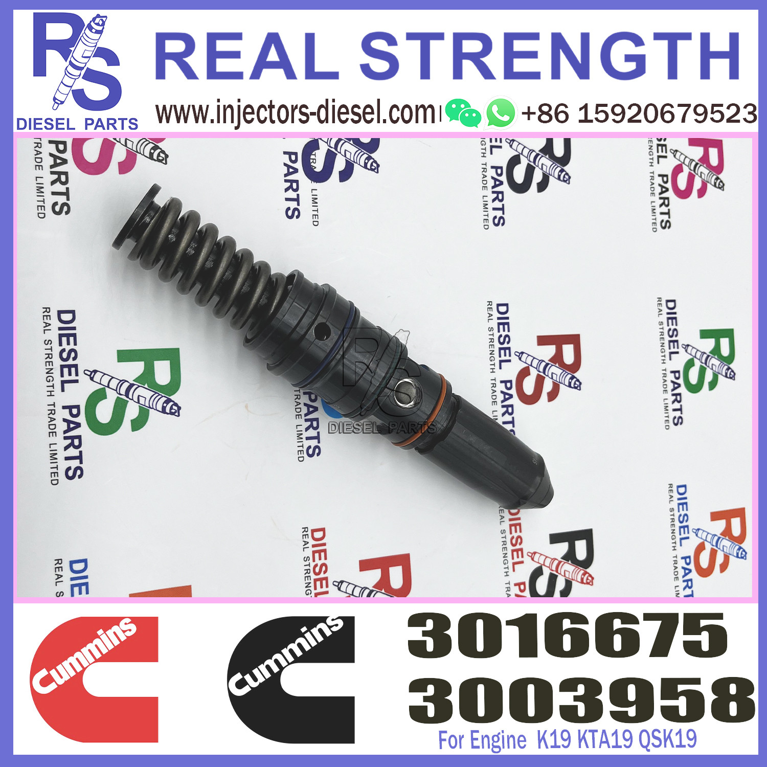3016676 3016675 Common Rail Injector Nozzles Cummins K19 KTA19 QSK19 Fuel Injector
