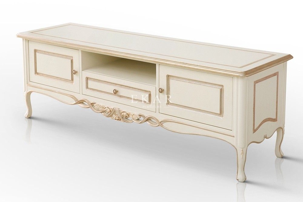 Living Room Furniture Luxury Antique Television Unit Table Wooden Tv Stand