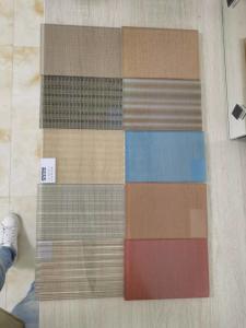 China Fabric Etched Laminated Tempered Glass Art 25mm Custom Sizes factory