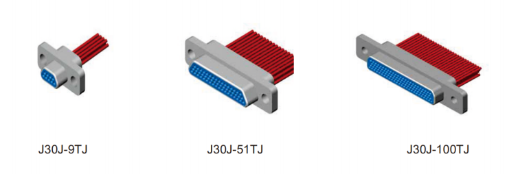 Male Rectangular Electrical Connectors 3A D Plug Connector Crimp Type J30J-21TJL