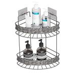 Wall Mounted Bathroom Metal Storage Rack 2 Tiers Iron Wire Organizer