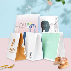 China Custom Size Large Baking Bread Shopping Kraft Paper Bag with Customized Logo and Paper factory