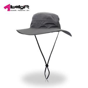 China Breathable Custom Logo Hats Mens Fishing Hat Sun Protection with long string factory