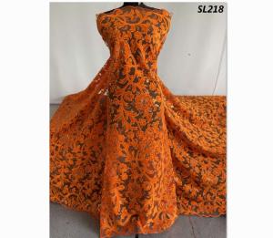 China Hot selling French Lace Fabric High Quality Embroidery Velvet Tulle Lace Fabric With Sequins factory