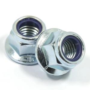 China ISO7043 Hex Flange Lock Nut Zinc Plated Steel Nylon Self Locking Flange Nut factory