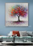 Abstract Colorful Modern Art Oil Painting Hand Painted Tree Painting For Living
