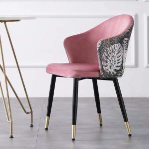 China Backrest Nordic Dining Chairs Colourful Velvet Square Seat Cafe Side Optional Colour factory