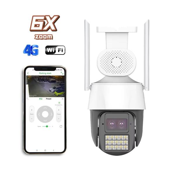 Smart 4G 4MP Ptz Network Camera Dual Lens Night Vision Auto Tracking Security