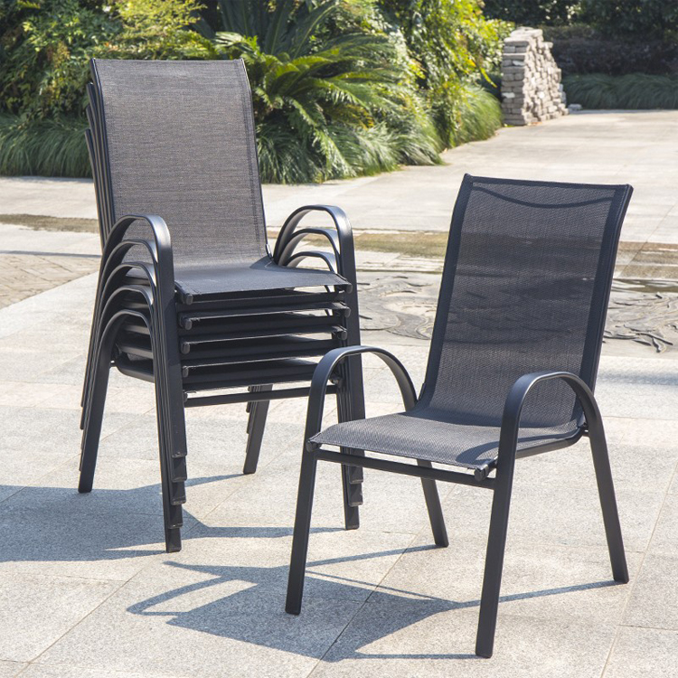Leisure Outdoor Furniture Metal Teslin Mesh Armchair for Garden Balcony Patio Coffee