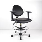 Anti Static Synthetic Leather Adjustable Workbench Stoo For Lab / Cleanroom