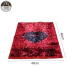 Fashion Lip Reverse Sequin Patch / Iron On Patches 40*40CM Size Red / Black