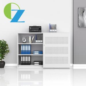 China Office Metal Storage File Cabinet With Steel Two Sliding Door 2 Layer factory