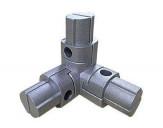 China Aluminum Tube Joints Anodic Oxidation RoHS 3 Way Pipe Connector factory