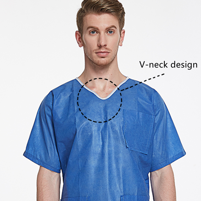 Hospital Breathable 3-layer Scrub Suits SMS Material Scrub Suites