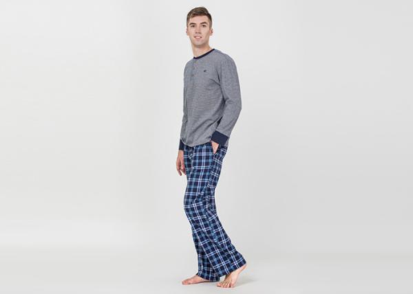 Plus Size Mens Luxury Sleepwear Spring Pajamas Functional Placket With One