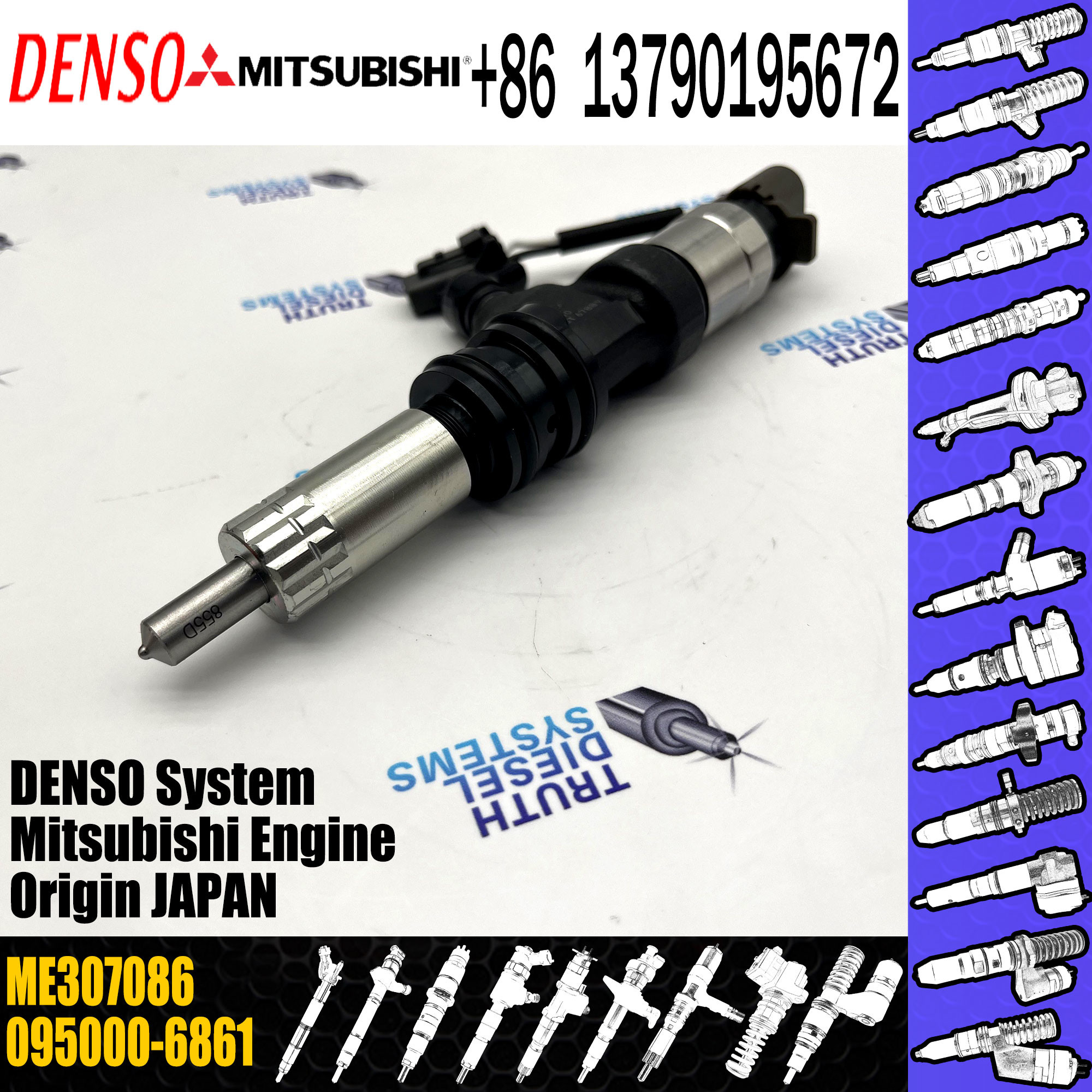 Fuel Injector 095000-6860 095000-6861 ME304627 ME307086 For MITSUBISHI FH FK FM 6M60T