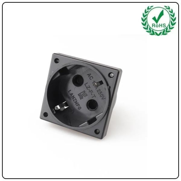 China Korean Standard EU Power Socket Jack Power Connector Inlet AC 250V AC Plug With Socket Standard Grounding 10A factory