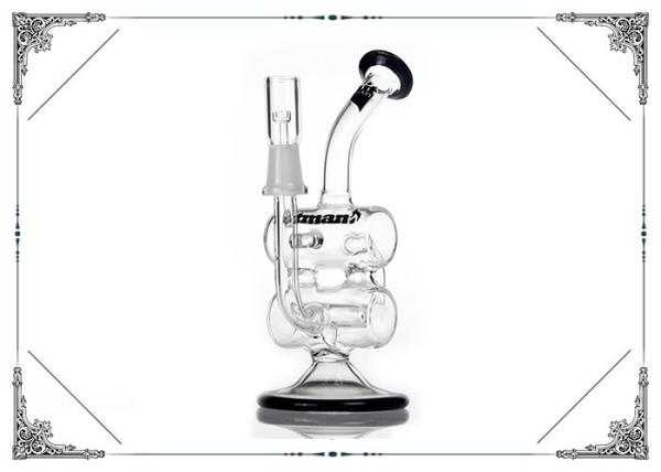 Black Base and Mouth Piece Recycler Oil Dab Rig Bongs Showerhead Pers Smoking