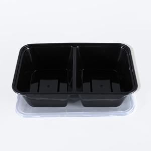 China 2 Compartment Disposable Plastic Food Containers Disposable PP Lunch Box Microwave factory
