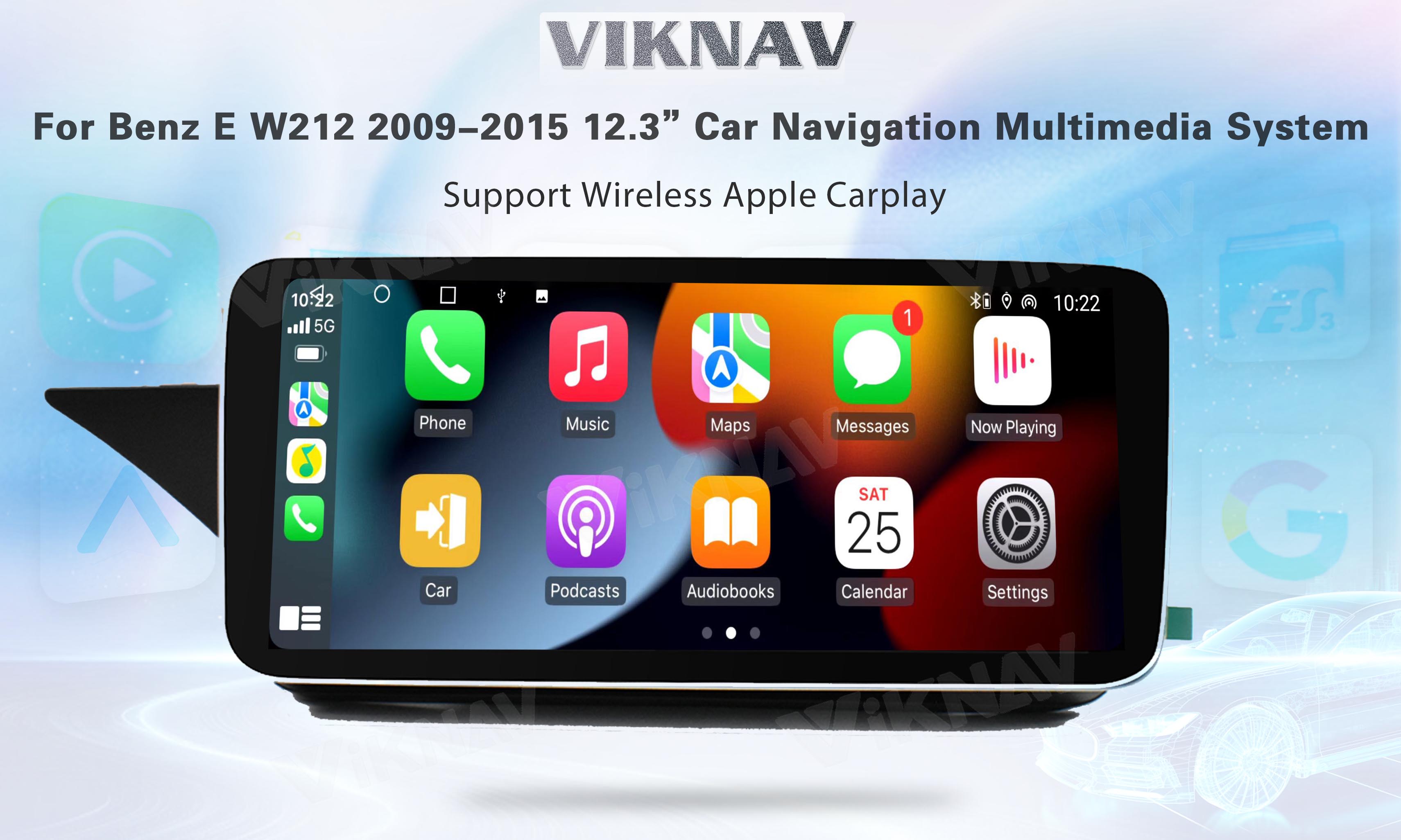 Viknav 12.3Inch Android Car radio With Screen For Mercedes Benz E Class W212 2009-2015 GPS Navigation 2Din Player NTG4.0