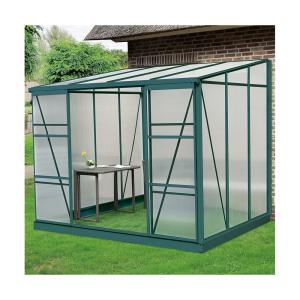 China Pent Roof Aluminium Frame Greenhouse 8ft 1.0mm For Mushroom Polycarbonate Sheet factory
