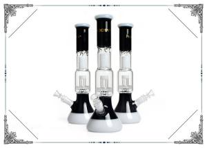 China White splash guard Glass Beaker Bong Tyre Percolator Hookah Bongs Glass Smoking Water Pipe factory