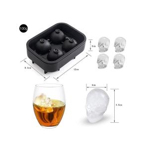 China MHC Food Grade 4 Cavity Ice Cube Trays Silicone Ice Cube Tray Mold Flexible Freezer Safe Cake Moulds factory