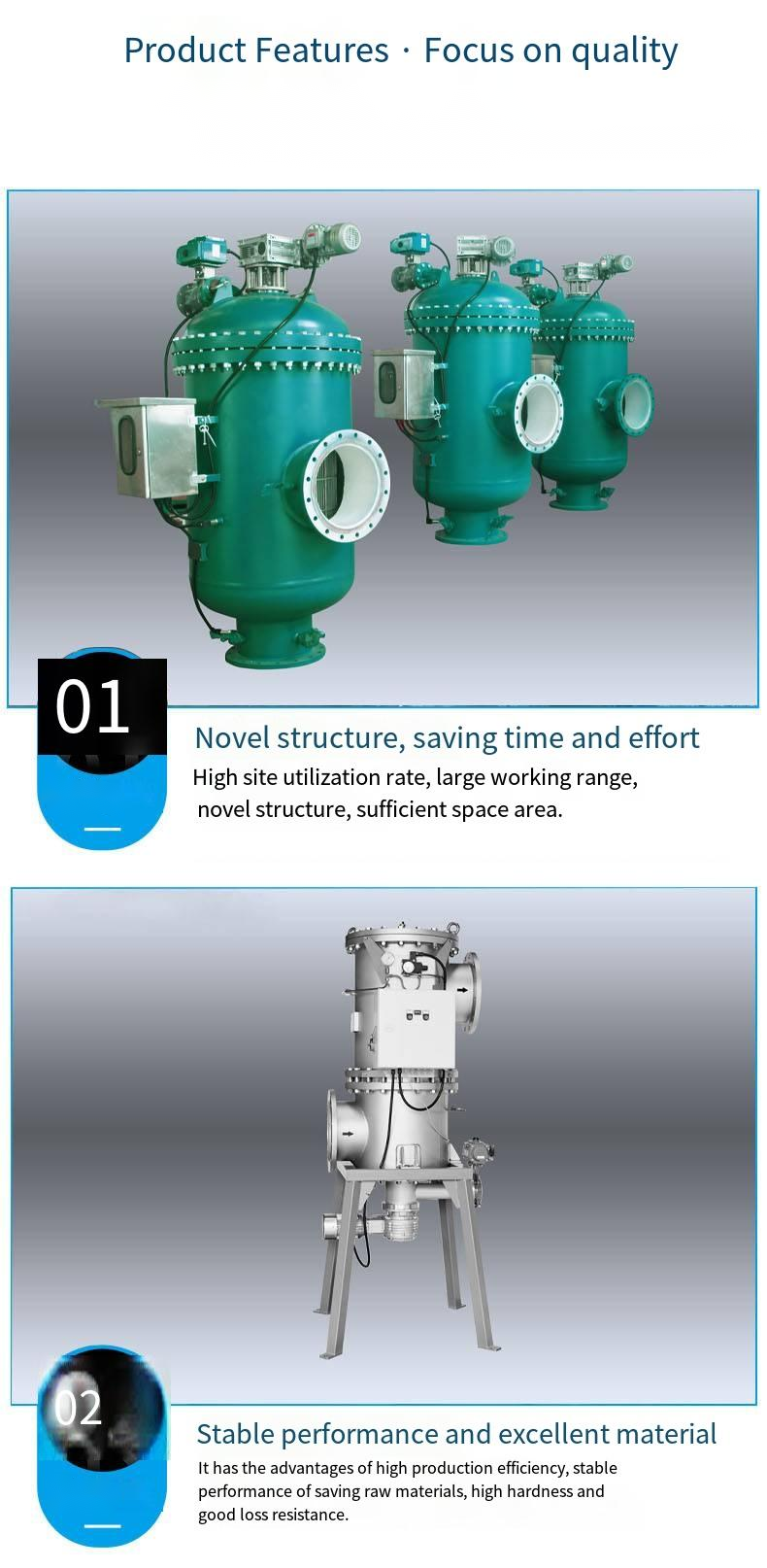Self-Cleaning Filter Housing with Backwash System Flow Liquid Filtration and Filtering