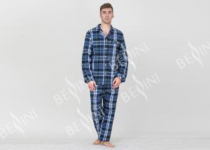 China Classic Mens Luxury Sleepwear Woven Cotton Brushed Twill Reverse Collar Shirt factory