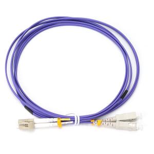 China KEXINT SC LC Duplex Fiber Optic Patch Cord MM OM2 Purple Color 50/125 2.0mm 3m LSZH factory