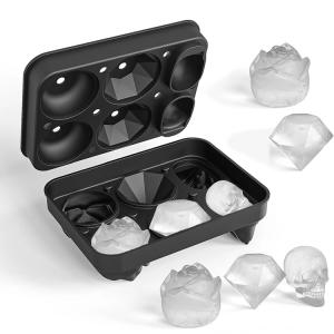China silicone rose ice mold 3 Diamond Ice Ball Maker Easy Release Large Ice Cube Form For Chilled Cocktails Whiskey Juice factory