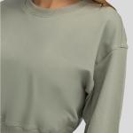 Cotton Fashion Cut And Sew Loose Fitness Crop Top Women Crew Neck Workout
