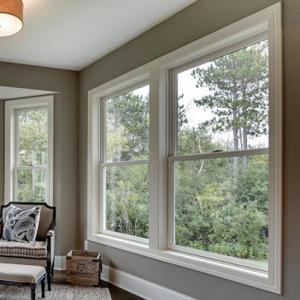 China American Style Aluminum Double Hung Sash Windows Retractable / Invisible Fly Screen factory